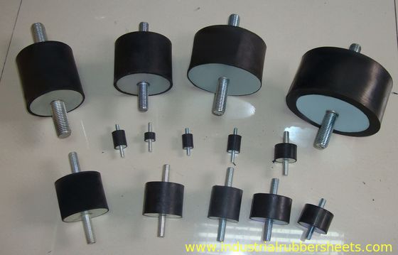 Black Color Rubber Shock Mounts / Cylindrical Vibration Isolators