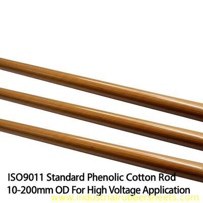 ISO9011 Standard Phenolic Cotton Rod 10-200mm OD with 10KV Rated Voltage High Mechanical Strength and Low Water Absorption for High Voltage Applications