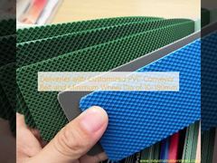 কাস্টমাইজড পিভিসি কনভেয়ার বেল্ট এবং সর্বনিম্ন চাকার ব্যাস ১০-১৮০ মিমি সহ ডেলিভারি