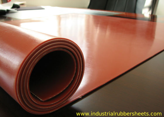 Dark Red Heat Resistant Silicone Rubber Sheet Reinforced with 1PLY Fabric