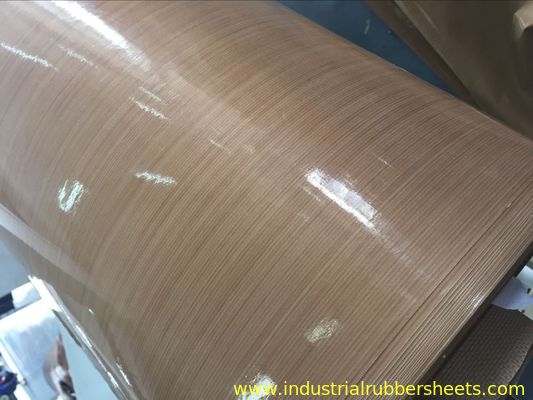 Beige Adhesive PTFE Coated Fiberglass Fabric with Smooth Surface and Aging Resistance for High-Temperature Applications