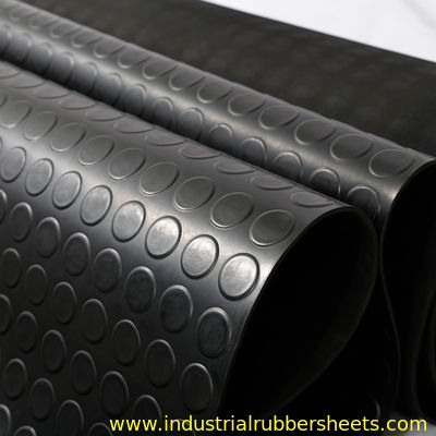 ইন্ডাস্ট্রিয়াল ব্যবহার অ্যান্টি স্লিপ ফ্লোর ম্যাট গোলাকার বোতাম পৃষ্ঠ এবং তেল প্রতিরোধের জন্য 3 মিমি বেধ সহ